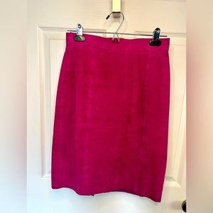 Hot pink 100% leather skirt